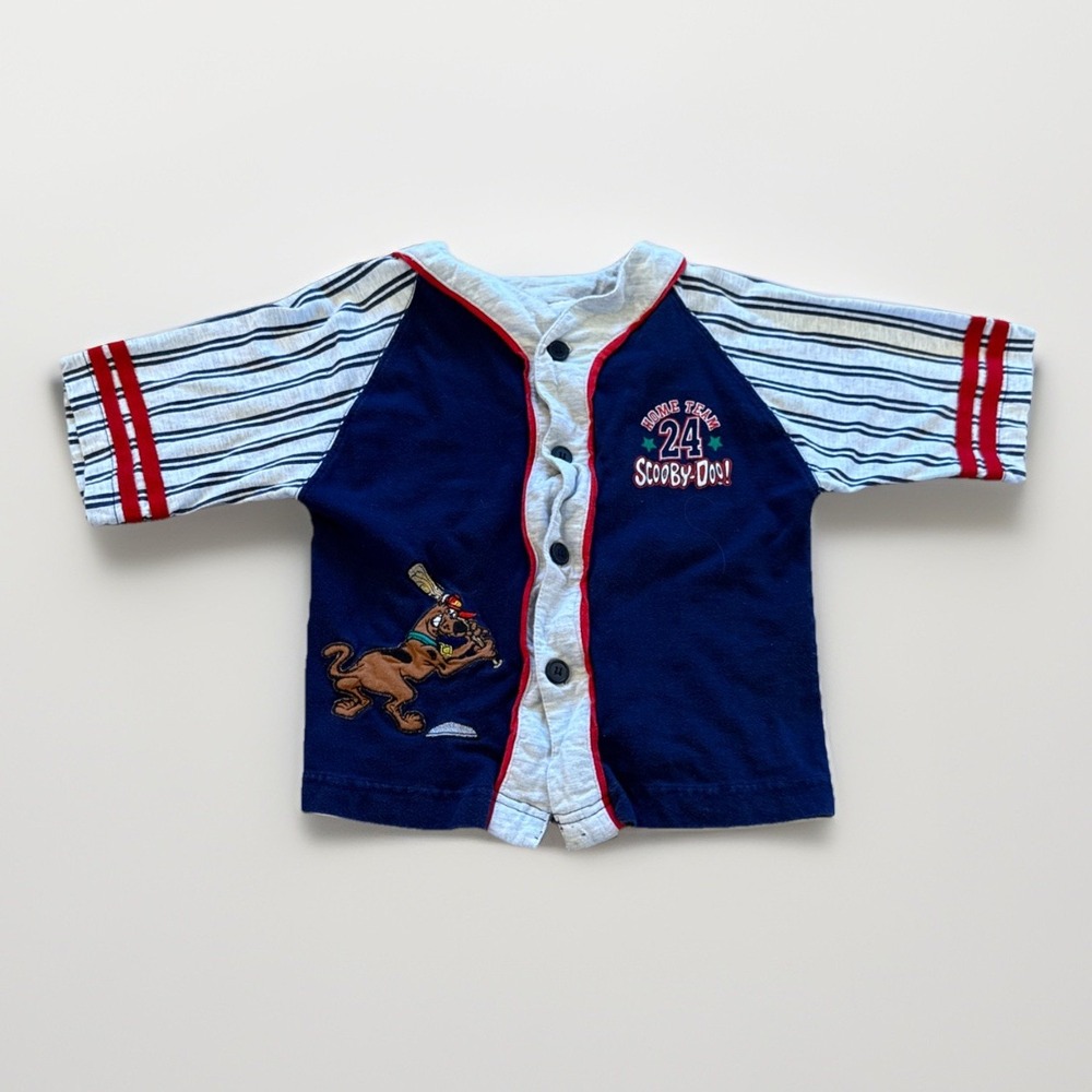 Vintage Scooby Doo Baseball Jersey‎ Button Up Shirt Youth 7 Small Y2k 90s